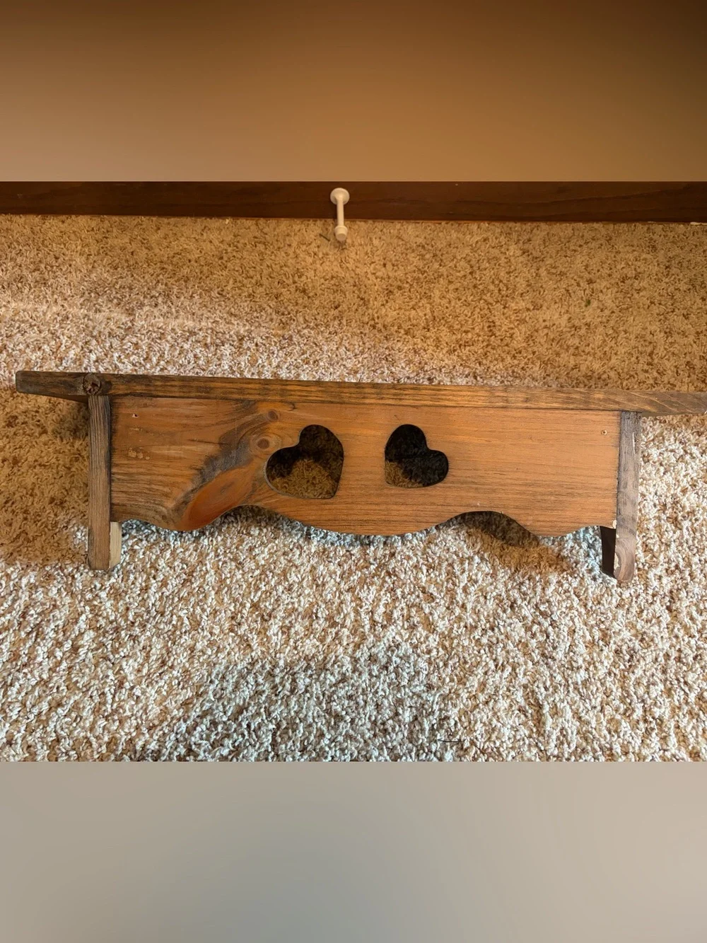 Vintage Wooden Heart Shelf